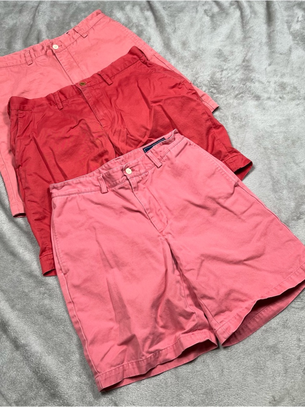 Lot of 3 Polo Ralph Lauren/Vineyard Vines Shorts Mens 30 Red/Pink Twill